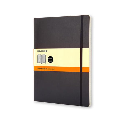 MOLESKINE TACCUINO XL LARGE MORBIDO A RIGHE COLORE NERO 192 FOGLI CONF 1 Pz.