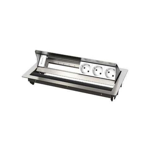 Kindermann 7492000063 Tipo F (Schuko) Acciaio inossidabile, Bianco cassetta di scarico