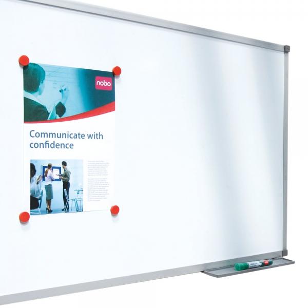 Nobo Lavagna bianca magnetica in acciaio Basic 1200x900 con bordo basico (Nobo 1905211 Essence Steel Magnetic Whiteboard 1200 x 900mm)