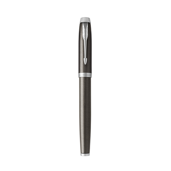 PARKER IM PENNA ROLLER INCHIOSTRO NERO PUNTA FINE IN SCATOLA REGALO COLORE MARRONE/SILVER