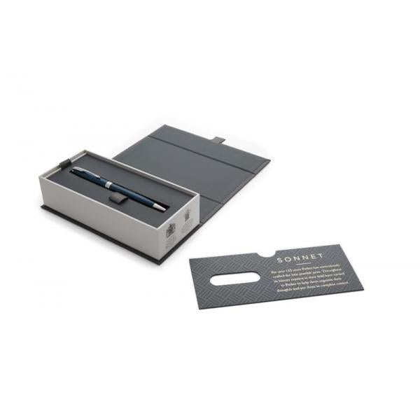 PARKER SONNET BLUE LACQUER PENNA A SFERA PUNTA MEDIA INCHIOSTRO NERO