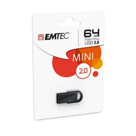 EMTEC D250 FLASH DRIVE CHIAVETTA USB 2.0 64GB MINI BLACK