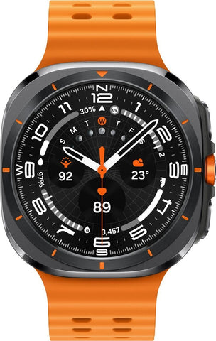 Samsung Galaxy Watch Ultra - 47 mm - titanfarben grau - intelligente Uhr mit Marineband - Gummi - Orange - Bandgre: S/M/L - Anzeige 3.73 cm (1.5") (SM-L705FZA2DBT)