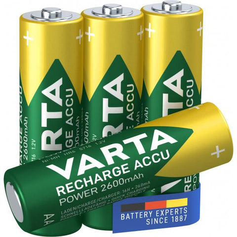VARTA BATTERIE STILO RICARICABILE AA 2.600MAH CONF 4 PZ.