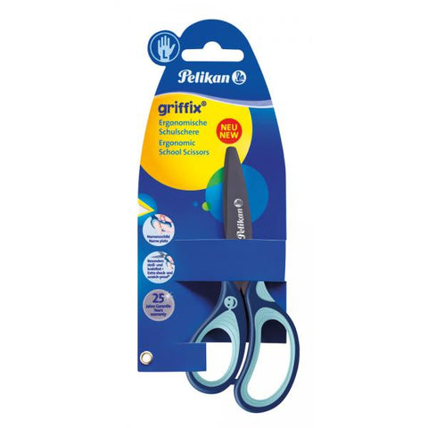 PELIKAN GRIFFIX FORBICI PER MANCINI 14 CM IMPUGNATURA ERGONOMICA PEDAGOGICA BLU