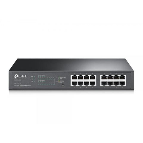 Switch de rack TP-Link TL-SG1016PE de 16 puertos Gigabit, 8 puertos PoE y 110 W