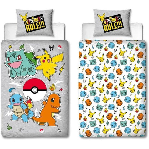 Set di copripiumino Pokémon Grigio Ala francese 2 Pezzi