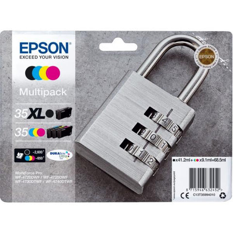 Epson Padlock 35XL cartuccia d'inchiostro 1 pz Originale Resa elevata (XL) Nero, Ciano, Magenta, Giallo