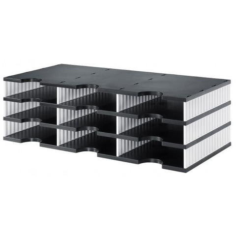 Styro styrodoc trio scatola per la conservazione di documenti Polistirolo Nero, Bianco