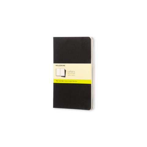 MOLESKINE CAHIER JOURNAL LARGE BLACK PLAIN QUADERNO 210 X 130 MM 80 FOGLI COL. NERO CONF 3 Pz.