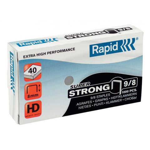 RAPID PUNTI METALLICI ZINCATI 9/8 MM PER ALTI SPESSORI CONFEZIONE 5.000 PUNTI