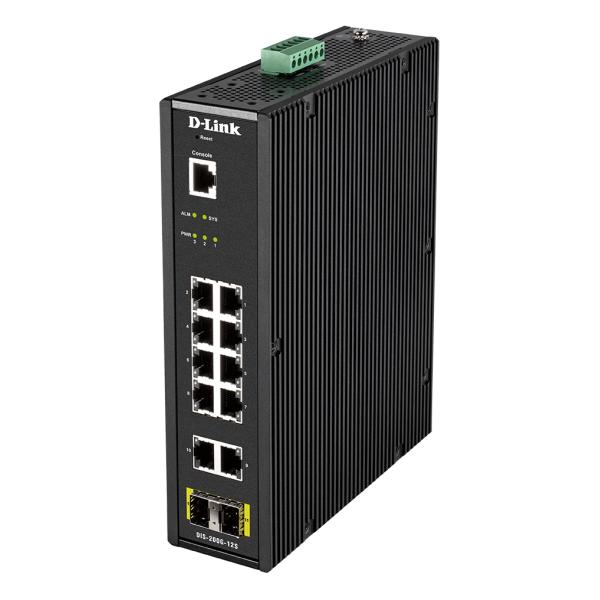 D-LINK DIS-200G-12S SWITCH 12 PORTE GESTISTO L2 GIBAGIBIT 10 X 10/100/1000BASE-T PORTS, 2 X SFP