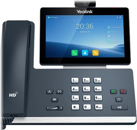Yealink SIP-T58W Pro with camera - VoIP-Telefon - mit Bluetooth-Schnittstelle mit Rufnummernanzeige - 10 Parteien Anruffunktion - SIP, SIP v2, SRTP, RTCP-XR, VQ-RTCPXR - Classic Gray - mit Yealink CA