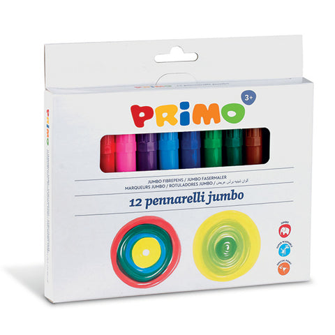 PRIMO PENNARELLI JUMBO PUNTA CONICA GRANDE COL. ASSORTITI CONF 12 Pz.