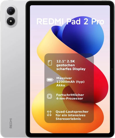 Xiaomi Redmi Pad 2 Pro 8/256GB WiFi Silver Tablet - 12.1" WQXGA 120Hz Snapdragon Android 15 (VHU6249EU)