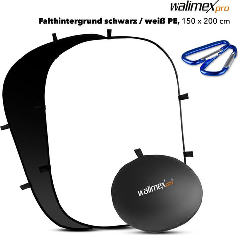 Walimex pro 2in1 Falthintergrund s/w 150x200 PES (1023073)