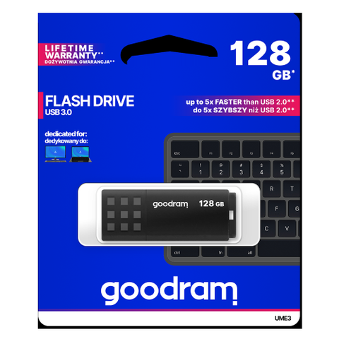 Pendrive GoodRAM 128GB BLACK USB 3.0 - retail blister