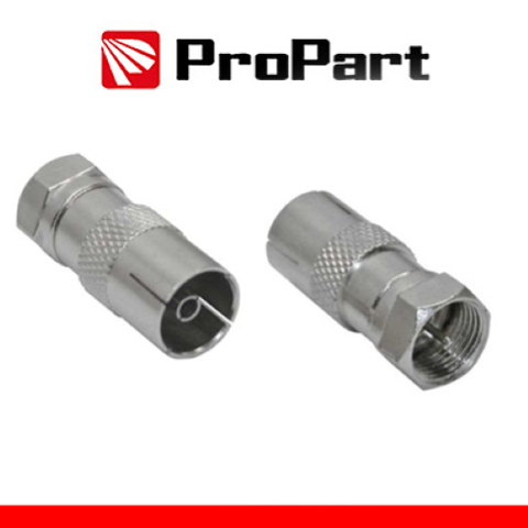 ProPart Adattatore antenna TV 75 Spina F - Presa TV 9.5mm metallic