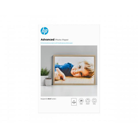 HP ADVANCED PHOTO PAPER CARTA FOTOGRAFICA LUCIDA A3 297 X 420 mm 250G 20 FOGLI