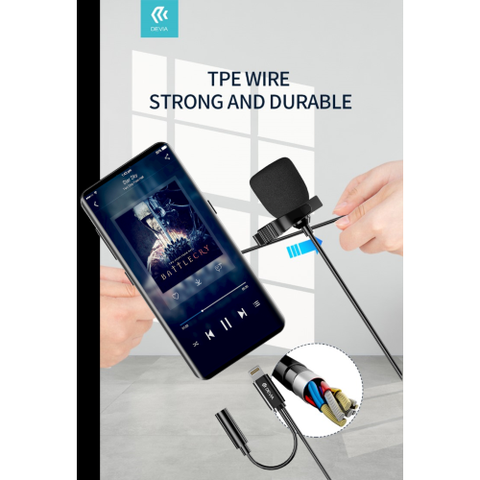 DEVIA MICROFONO PARA SMARTPHONE A FILO Y CONECTOR LIGHTNING APPLE