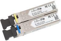Mikrotik S-3553LC20D. Datenbertragungsrate (Maximum): 1250 Mbit/s, Schnittstelle: SFP, Optischer Kabelverbinder: LC. Maximal mgliche bertragungsstrecke: 20000 m, Kompatible Produkte: RB260GS, RB20