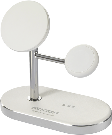 VOLTCRAFT Induktions-Ladeadapter 1.12 A VC-MS-Fast Charge 3in1 VC-14134090 Ausgnge Induktionslade-Standard Wei-Silber (VC-14134090)