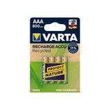 VARTA RECYCLED BATTERIE MINI STILO AAA 800 mAh RICARICABILI CONF 4 Pz.