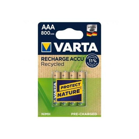 VARTA RECYCLED BATTERIE MINI STILO AAA 800 mAh RICARICABILI CONF 4 Pz.