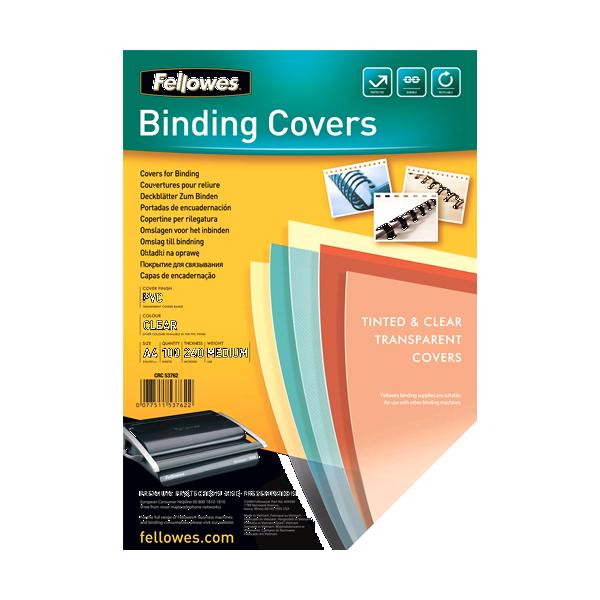 FELLOWES CLEAR COPERTINA IN PVC 212X294 mm A4 240MY COL. TRASPARENTE CONF 100 Pz.