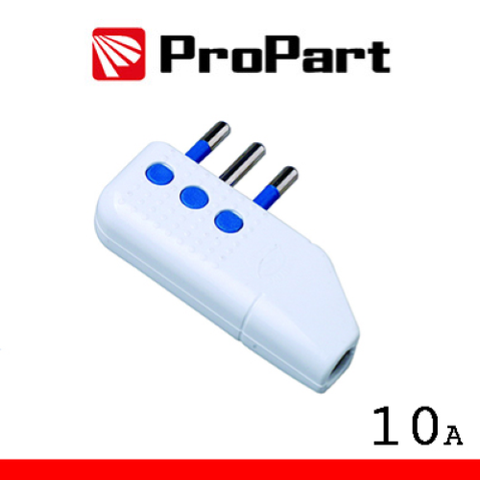 PROPART ESPINA 10A 2P+T USCITA CAVO 90 POLYBAG