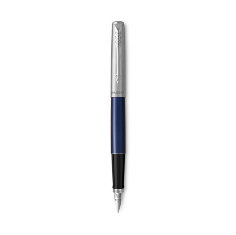 PARKER JOTTER ROYAL BLU PENNA STILOGRAFICA PENNINO MEDIO DETTAGLI CROMATI INCHIOSTRO BLU CONFEZIONE REGALO