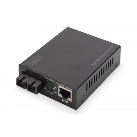Digitus Convertitore multimediale Gigabit PoE , RJ45 / SC, SM, PSE (GIGABIT POE MEDIA CONVERTER - SINGLEMODE 10/100/1000BASE-T20KM)