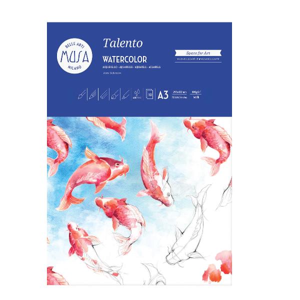 CWR TALENTO ACQUARELLO BLOCCO DA DISEGNO 10 FOGLI 300 GR 210X297 MM BIANCO