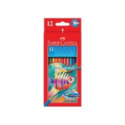 FABER CASTELL RED RANGE PASTELLI ACQUARELLABILI 3.3 mm COLORI ASSORTITI CONF. 12 Pz.