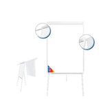 ITERNET LAVAGNA PORTABLOCCO MAGNETICA SCRIVIBILE CON CAVALLETTO 70X100 CM CORNICE IN ALLUMINIO CON PORTAPENNE BIANCO