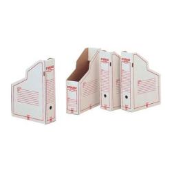 KING MEC STORAGE SCATOLE ARCHIVIO PORTARIVISTE 260X350 mm DORSO 9.3 CM COL. BIANCO/ROSSO CONF 32 Pz.