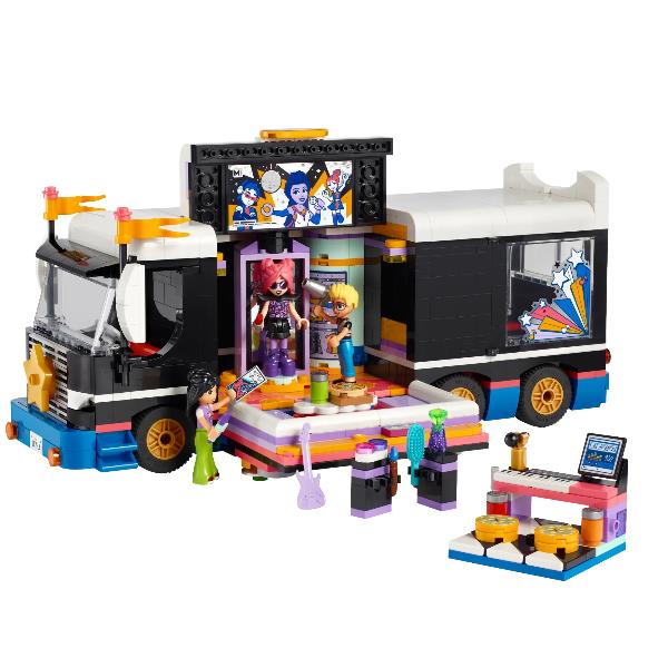 LEGO FRIENDS TOUR BUS DELLE POP STAR AUTOBUS DA COSTRUIRE CON 4 MINI BAMBOLINE E ACCESSORI