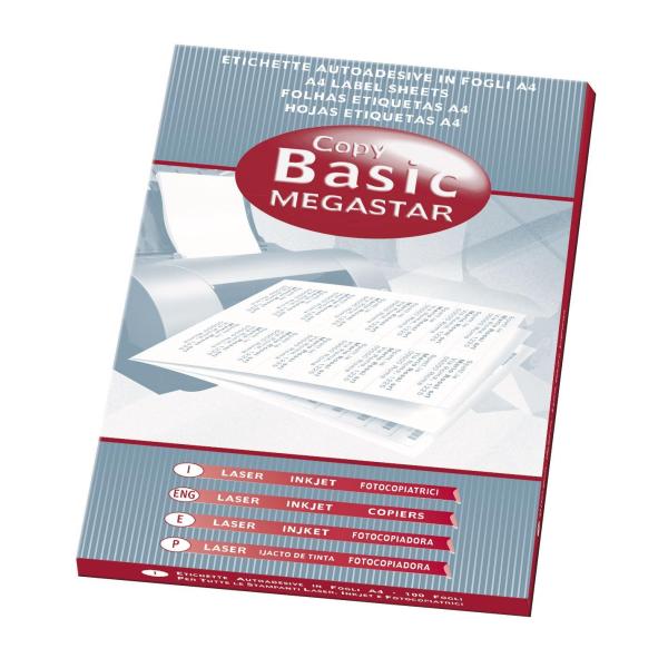 MEGASTAR CONF 300 ETICHETTE ADESIVE 210X99 mm BIANCO