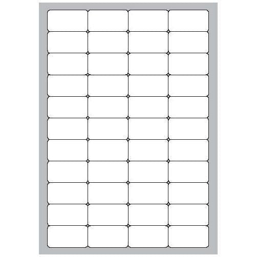 MEGASTAR CONF 4400 ETICHETTE ADESIVE ANGOLI ARROTONDATI 47,5X25,5 mm BIANCO OPACO