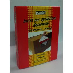 MARKIN C6N BUSTE AUTOADESIVE PORTADOCUMENTI PER SPEDIZIONI CORRIERI IN PLASTICA FORMATO INTERNO 16.5X12.2 CM TRASPARENTE CONF 100 Pz.
