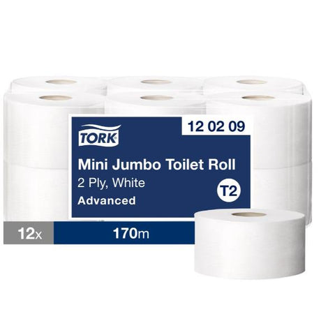 TORK CARTA IGIENICA MINI JUMBO 2 VELI 170 MT BIANCO CONF 12 Pz.