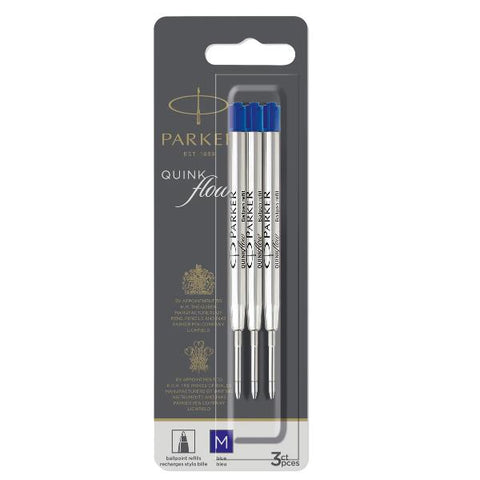 PARKER REFIL PER PENNA A SFERA QUINKFLOW PUNTA 1 MM INCHIOSTRO BLU CONF 3 PZ.