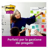 3M POST-IT SUPER STICKY CARNIVAL BLOCCHETTO 76X76 mm 90 FOGLI COLORI ASSORTITI CONF 6 Pz.