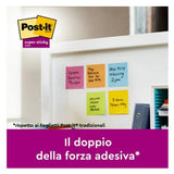 3M POST-IT SUPER STICKY CARNIVAL BLOCCHETTO 76X76 mm 90 FOGLI COLORI ASSORTITI CONF 6 Pz.