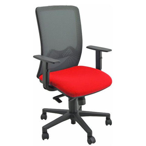 UNISIT NATHAN SEDIA OPERATIVA SEDUTA IN TESSUTO SCHIENALE IN RETE REGOLAZIONE DEL PESO CON BRACCIOLI ROSSO