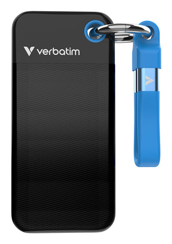 SSD 256GB, USB 3.2, Typ-C, Pocket, schwarz/blau (32416)