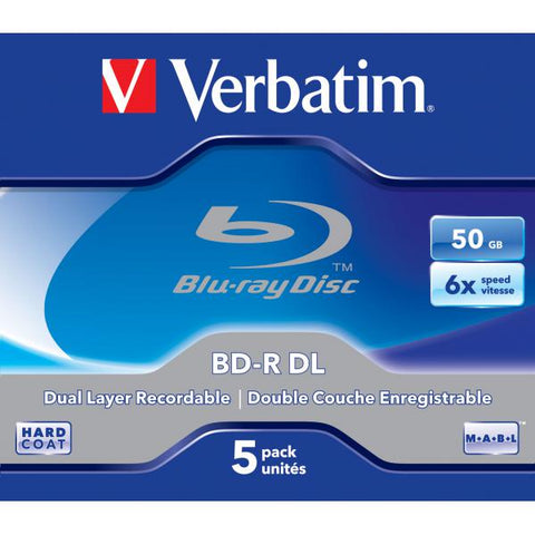 VERBATIM BLU RAY DISC DOUBLE LAYER 50GB 5 Pz.