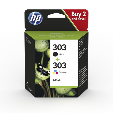 HP 303 2 pezzo(i) Originale Resa standard Nero, Ciano, Magenta, Giallo