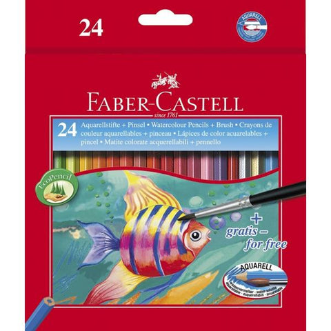 FABER CASTELL RED RANGE PASTELLI ACQUARELLABILI 3.3 mm COLORI ASSORTITI CONF. 24 Pz.