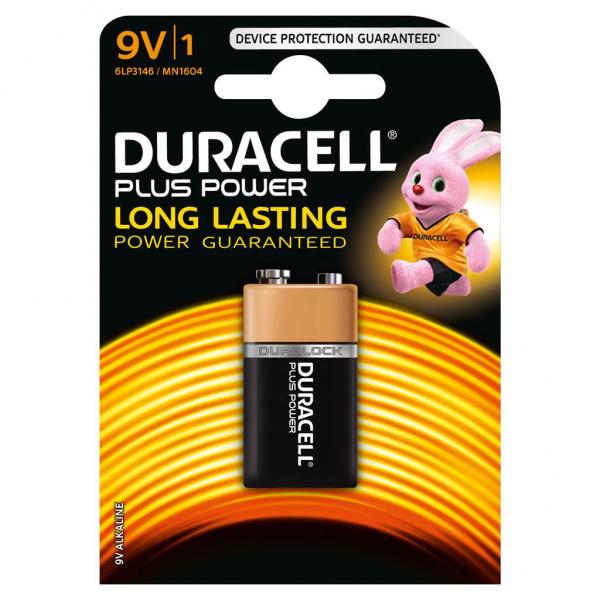 DURACELL PLUS 6LR61/MN1604 BATTERIA TRANSISTOR 9V CONF 10 Pz.